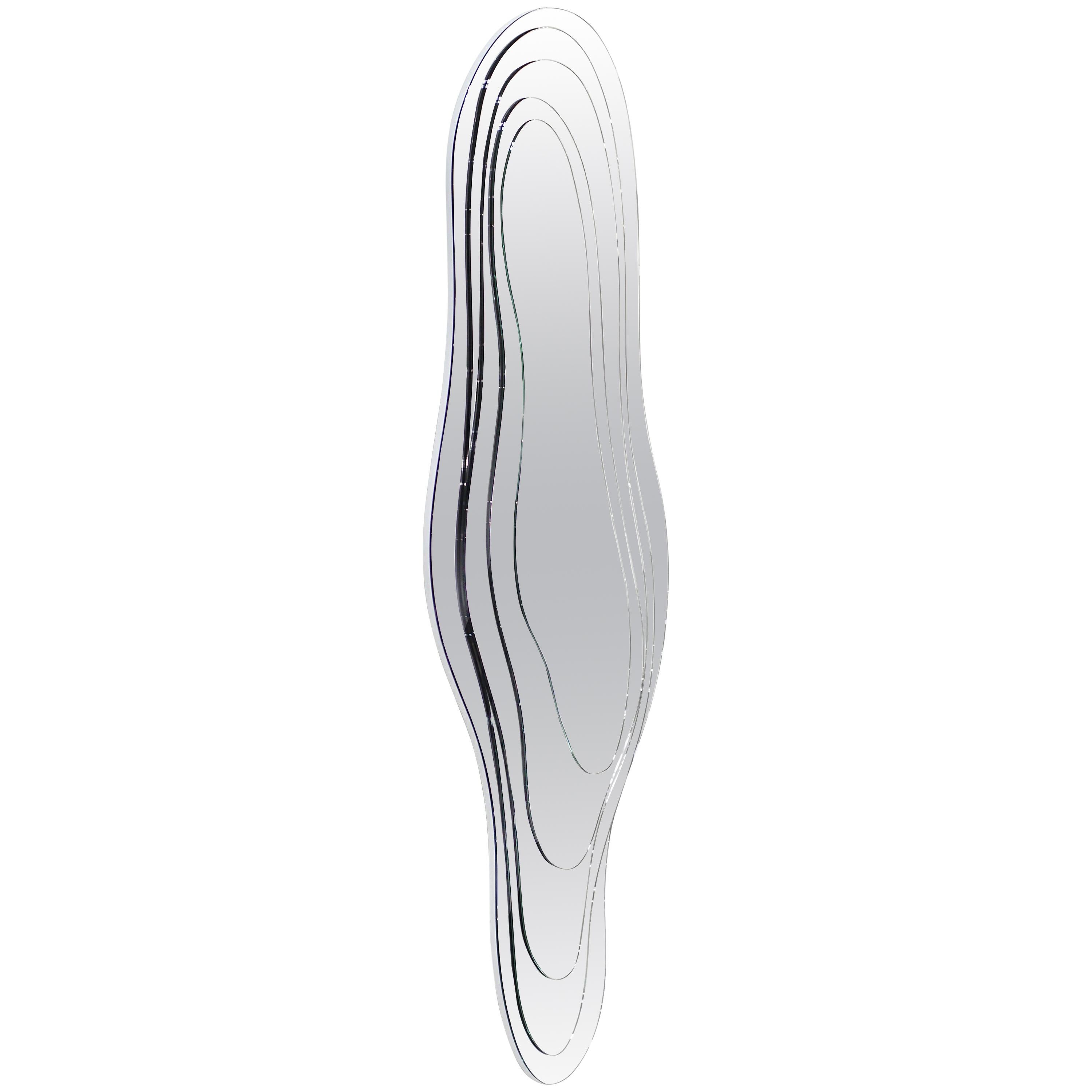 Espejo de Pared de Cuerpo Entero Decorativo Forma Orgánica Diseño Coleccionable Italia