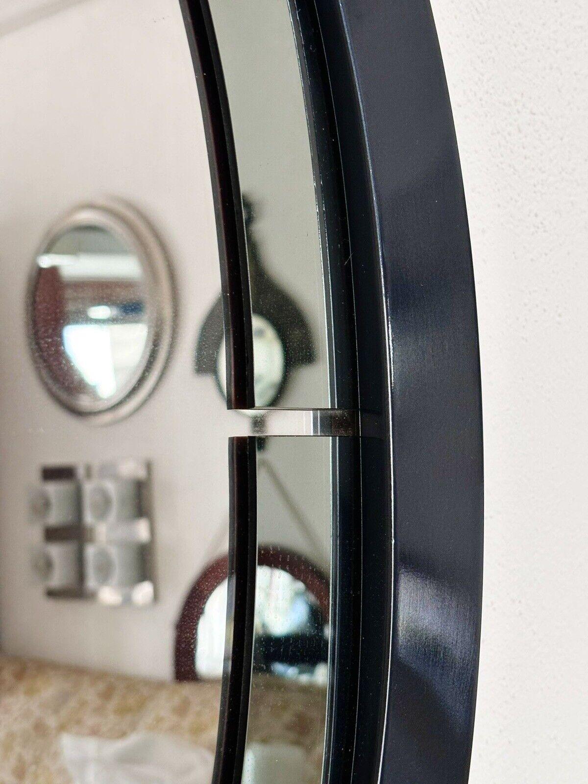 Espejo de pared de diseño lacado negro vintage años 70 Italian