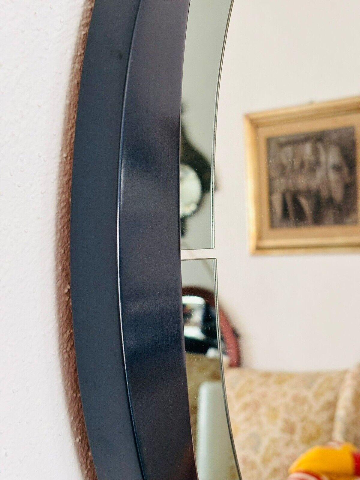 Espejo de pared de diseño lacado negro vintage años 70 en Bueno Estado en Taranto, IT