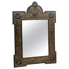 Miroir mural en métal embossé pour intérieur ou extérieur
