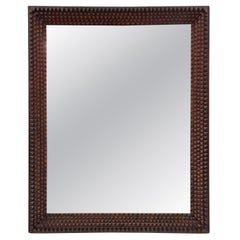 Wall Mirror Frame, Tramp Art Folk Art, richly carved, 1890s, Austria