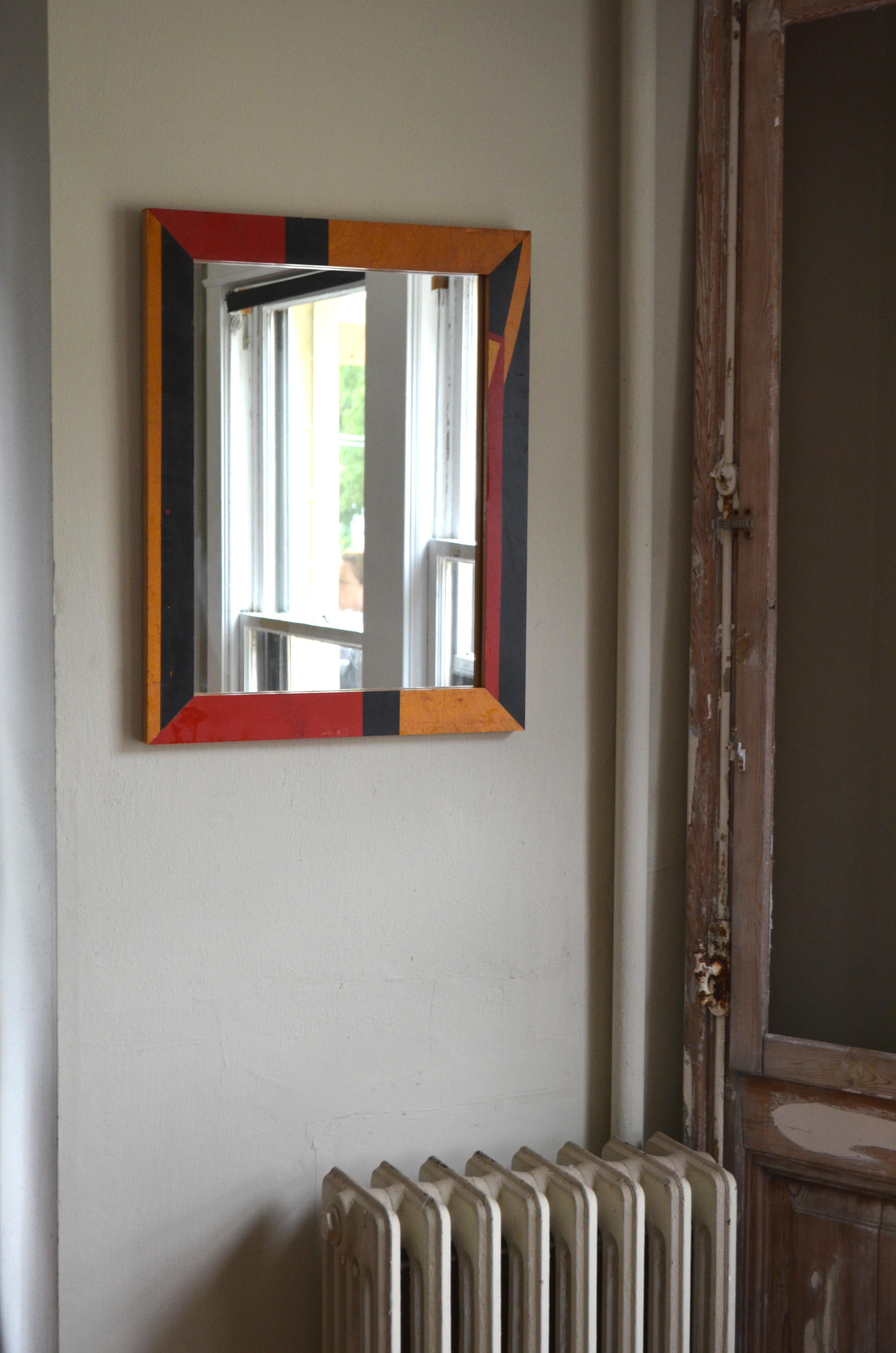 Wall Mirror Framed in Maple Gym Flooring from a Hundred Year Old High School For Sale 2