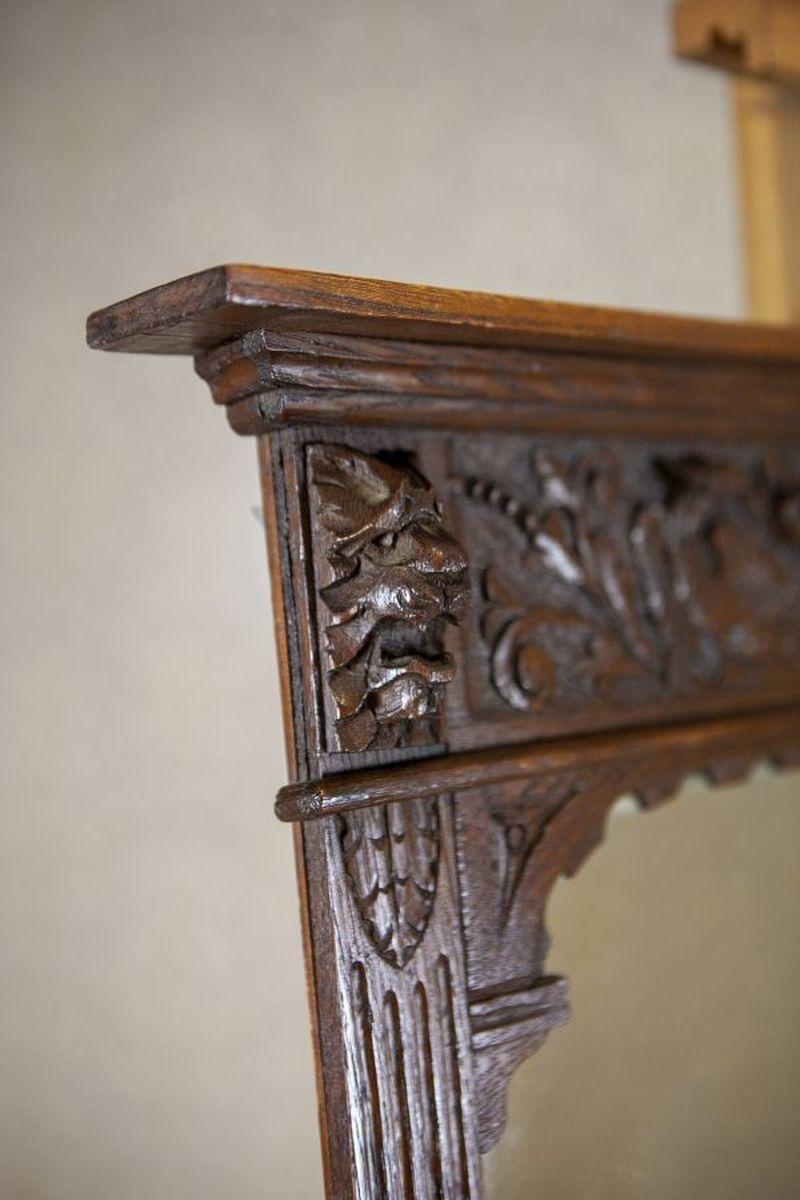Néerlandais Miroir mural des années The 1930 dans un cadre en Oak Brown en vente