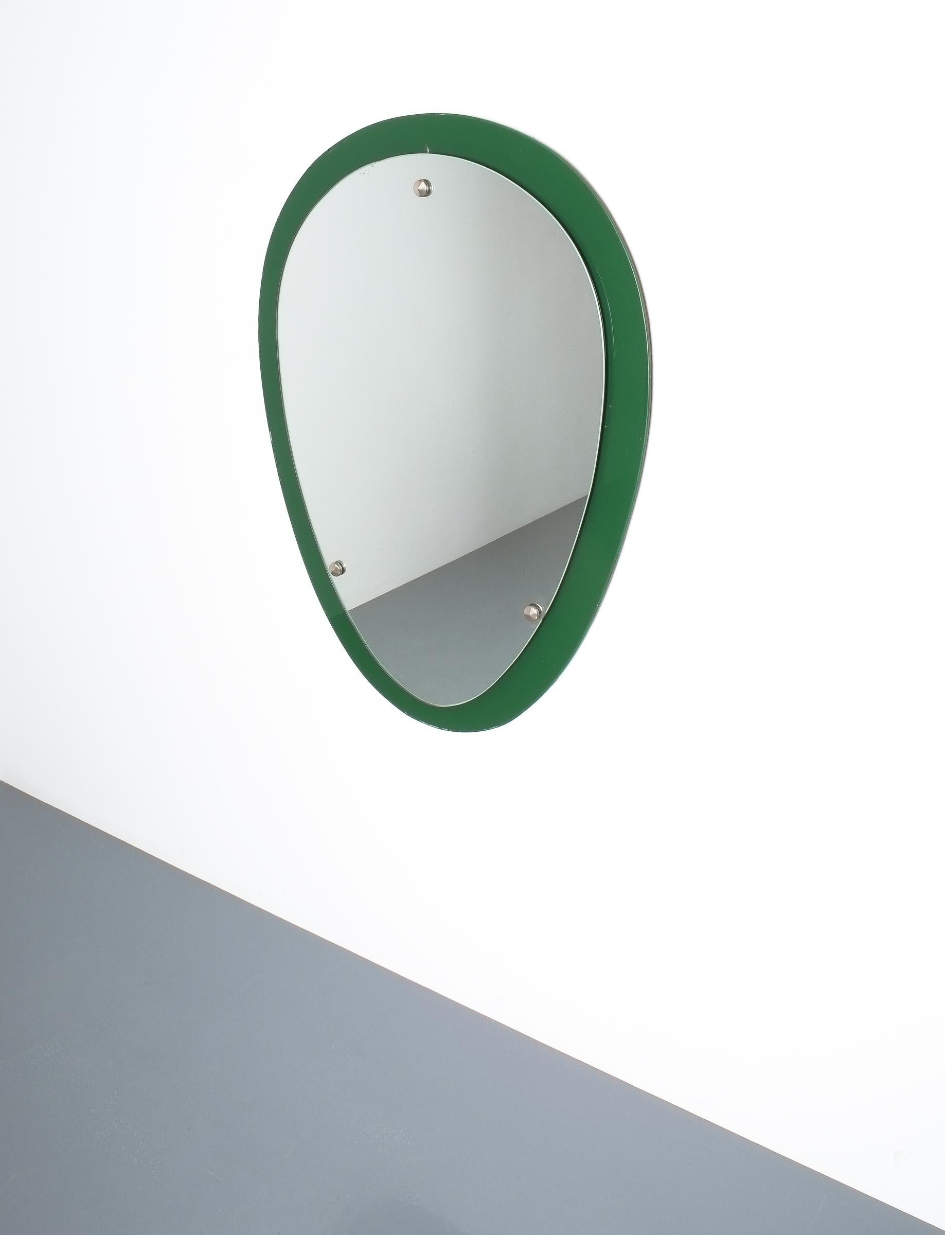 Italian Wall Mirror Glass, Midcentury Italy