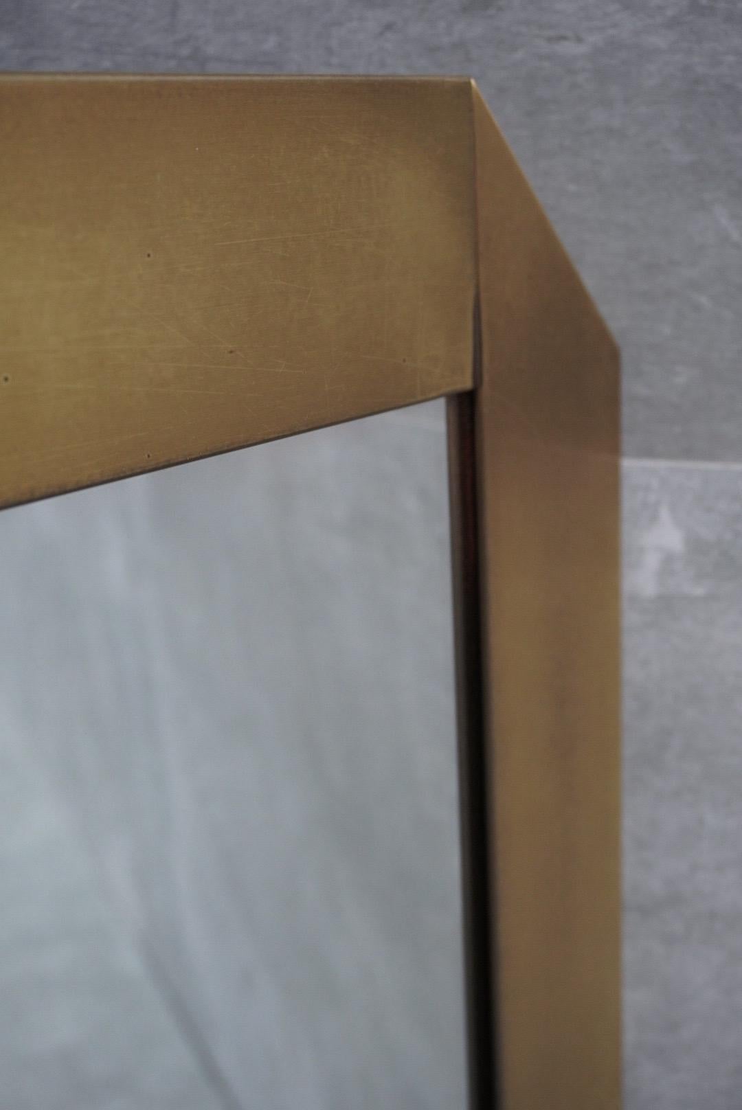 Metal Wall mirror golden frame by Valenti, 1970s For Sale