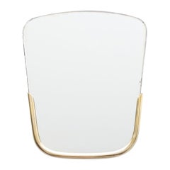 Espejo de Pared Hagenauer Art Deco Austriaco Latón Pulido circa 1930s Minimalista
