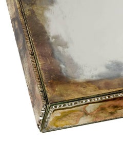 Diamond Wall Mirror Handmade Silvering Hammered Edge Sabrina Landini