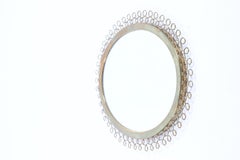 Wall Mirror in Brass, Made in Denmark, 1950s