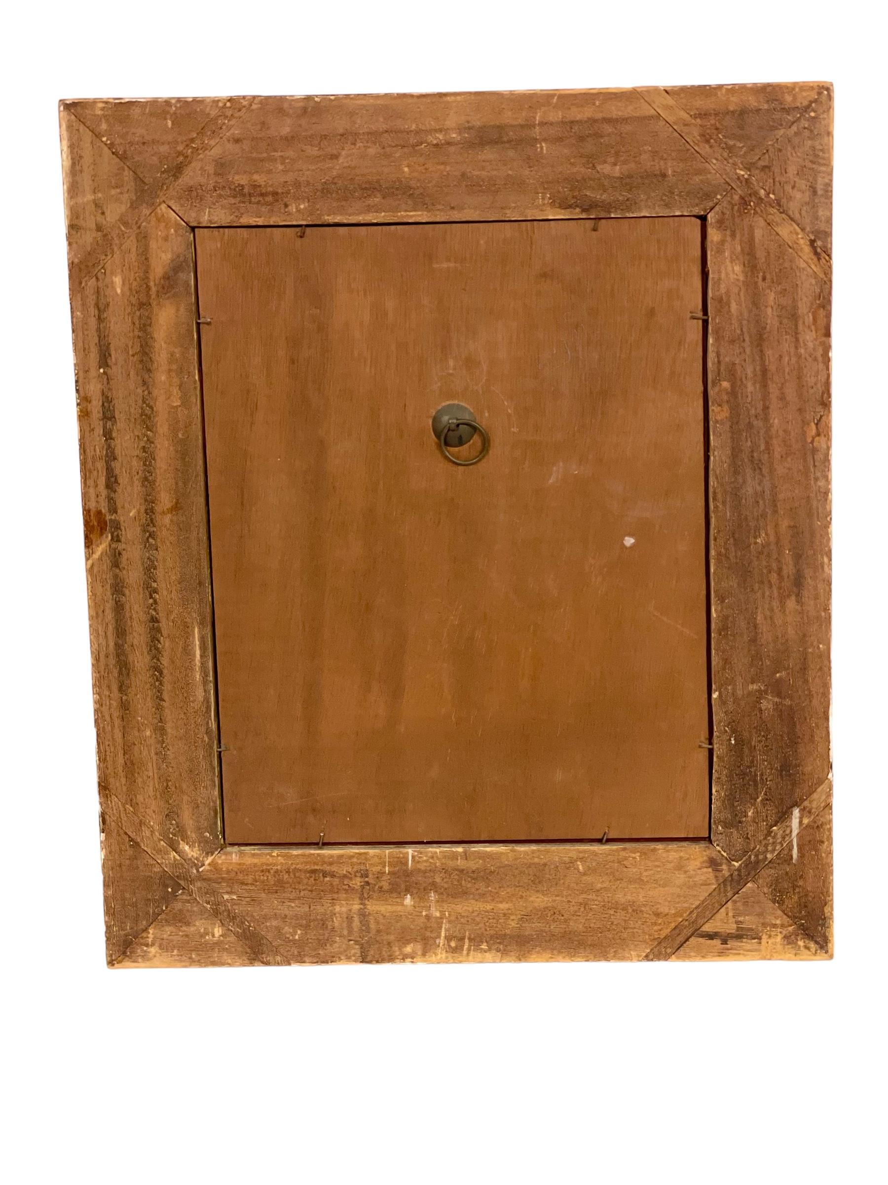 1900er Jahre Französisch Giltwood und rot lackiert Wandspiegel (Vergoldetes Holz) im Angebot