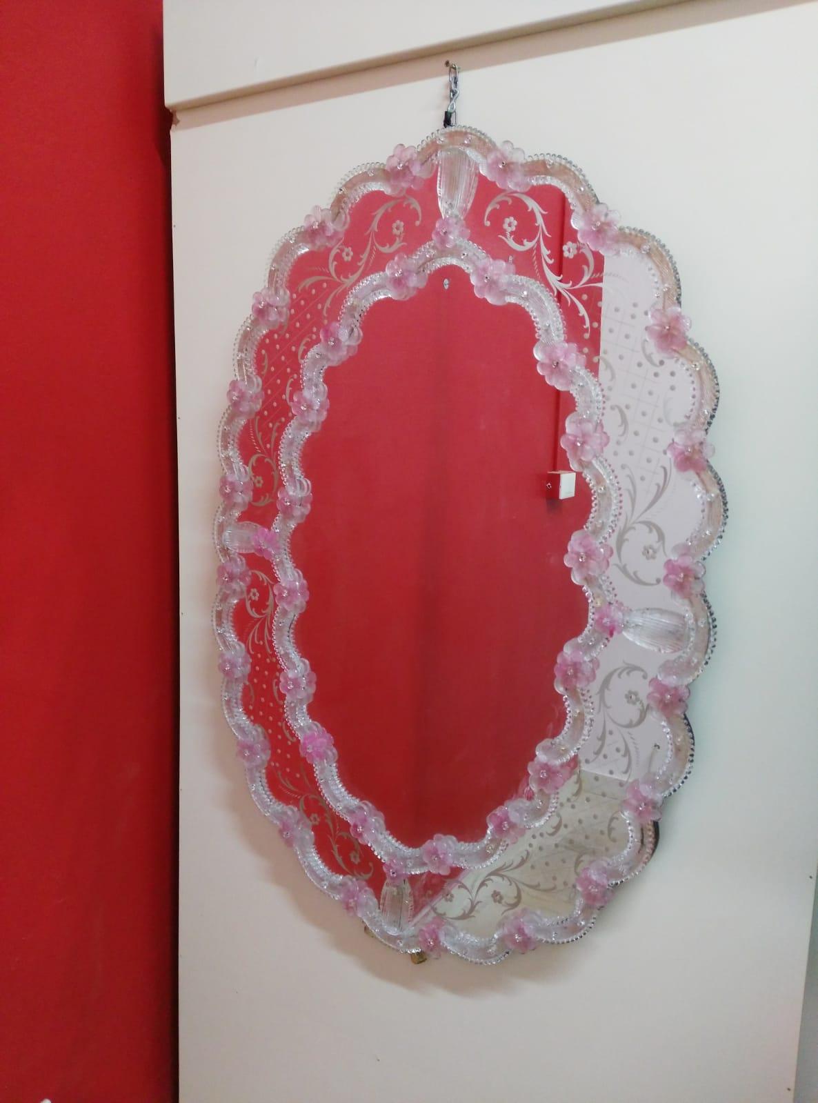 Wall Mirror in Murano Glass, Italian Style, 1960s 3