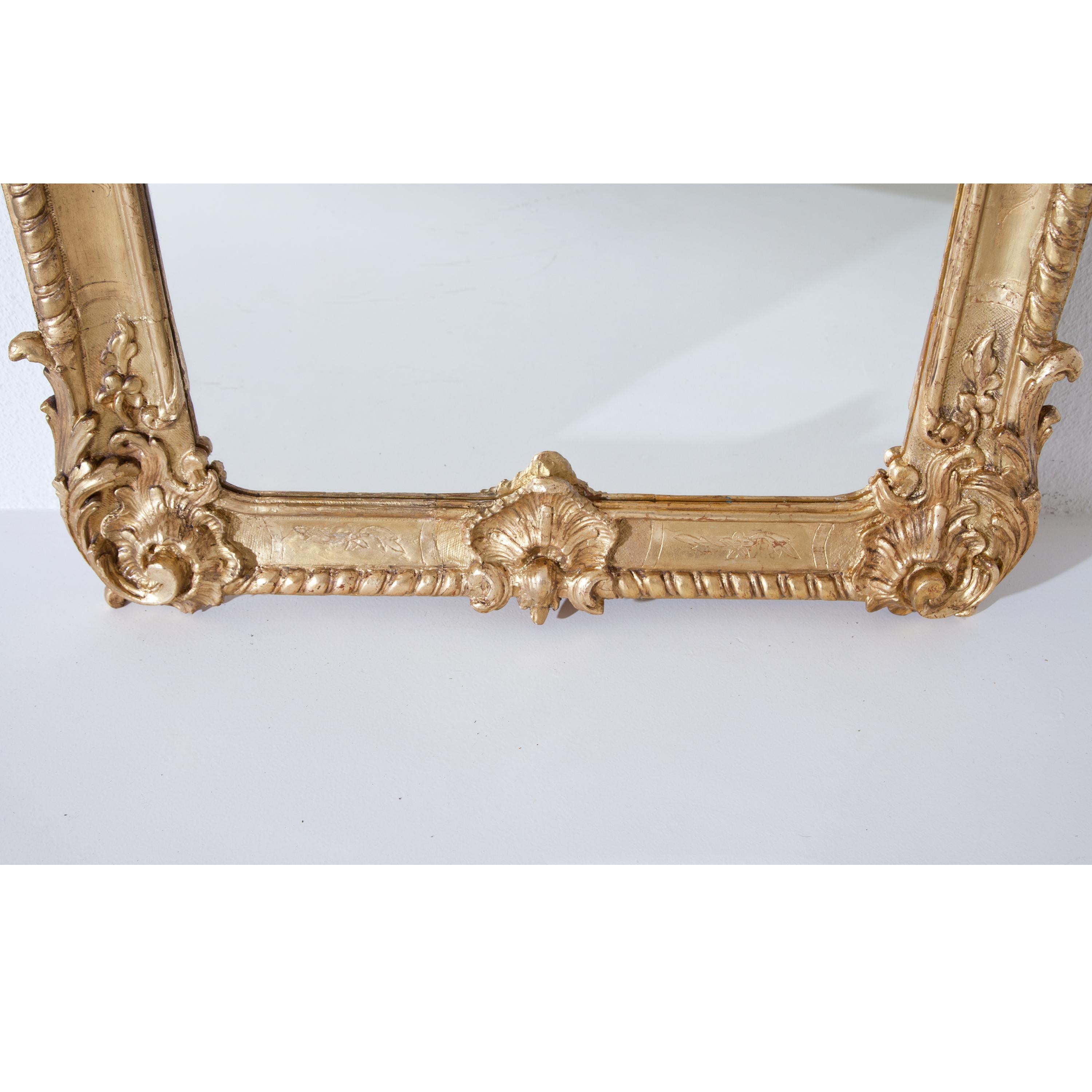 Giltwood Wall Mirror in Rococo Style, Austria, circa 1830