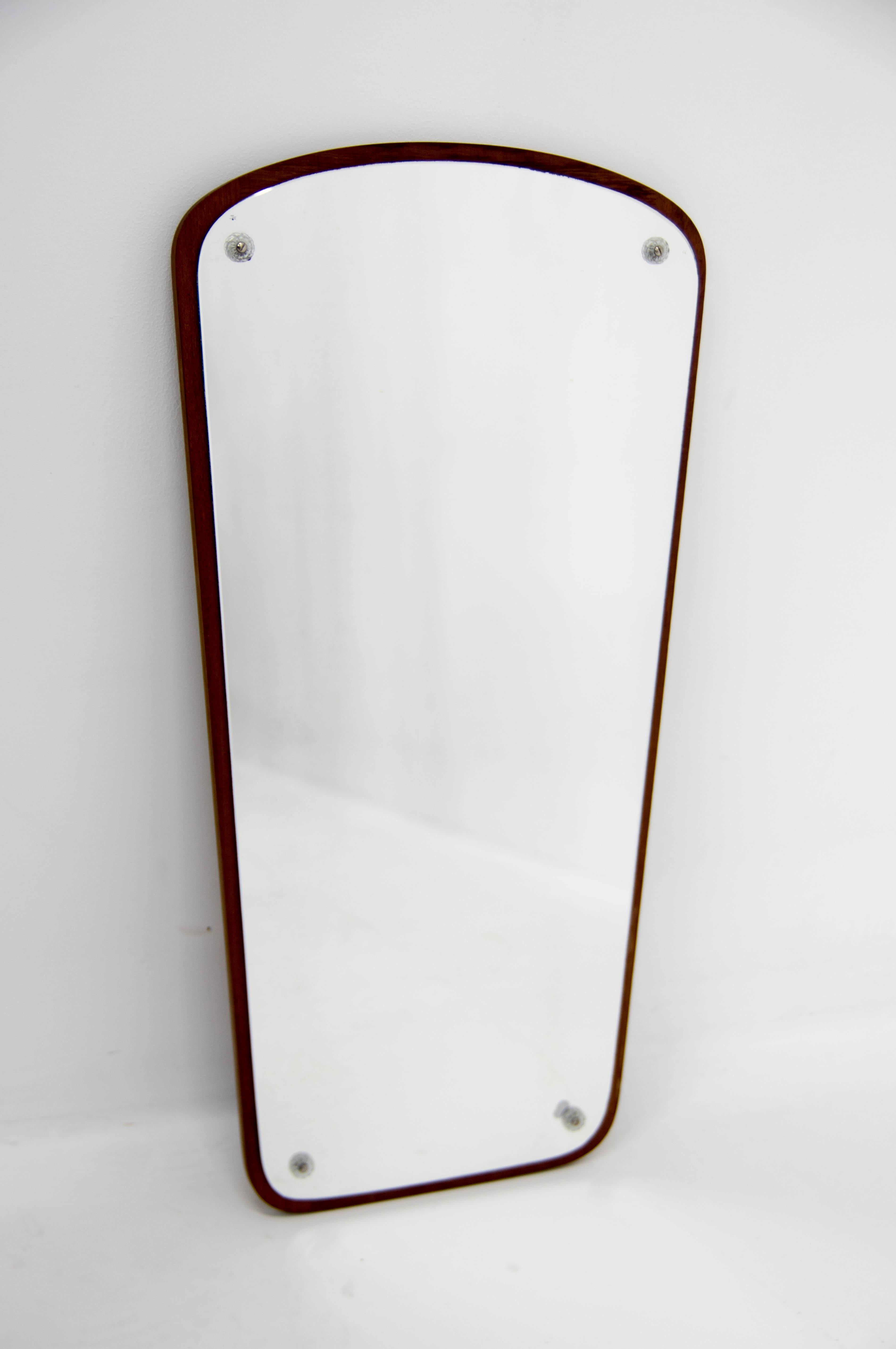 Scandinavian Modern Wall Mirror in Teak Frame, Denmark, 1960s For Sale
