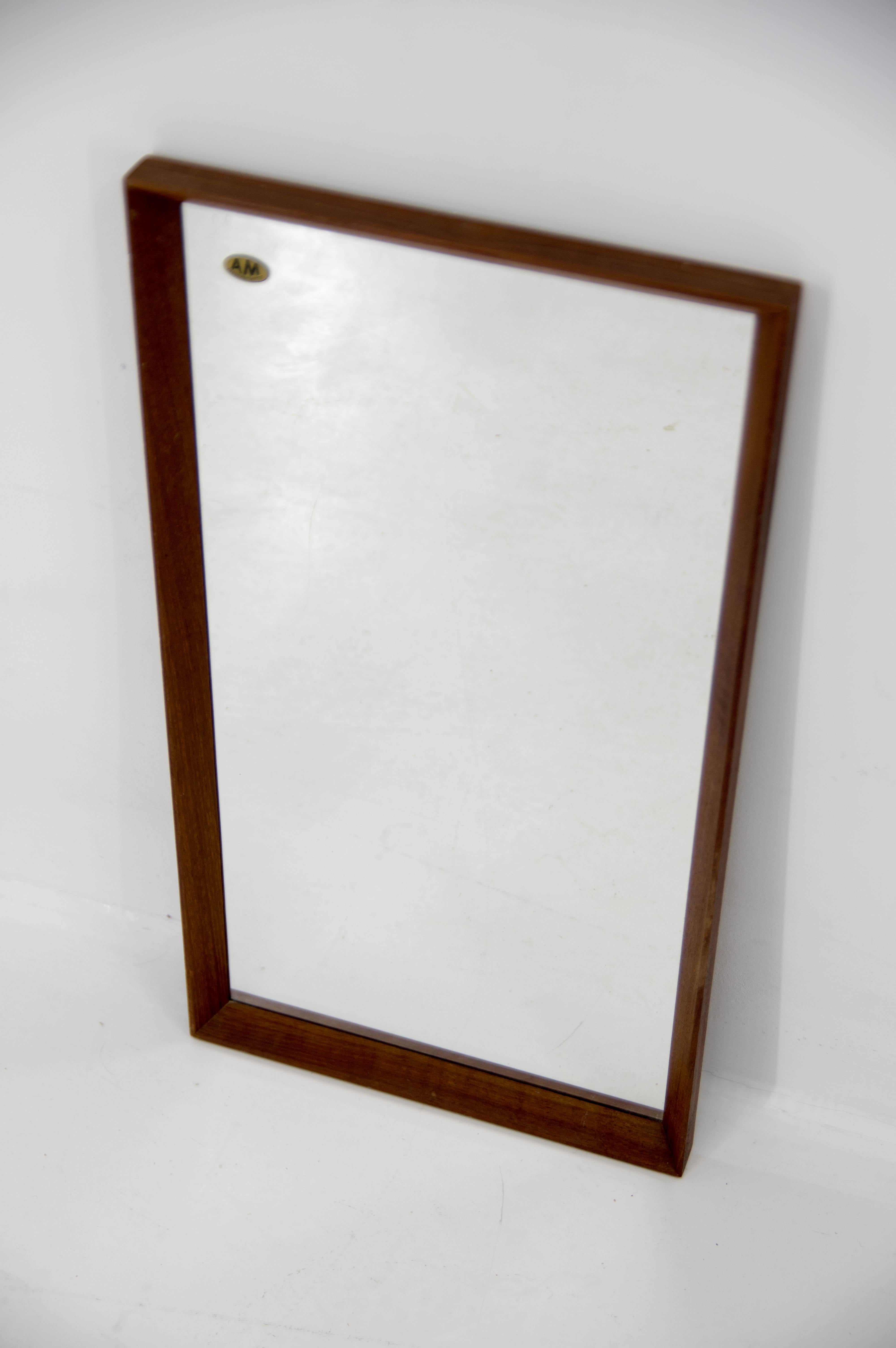 Wall Mirror in Teak Frame, Denmark, 1970s In Excellent Condition For Sale In Praha, CZ