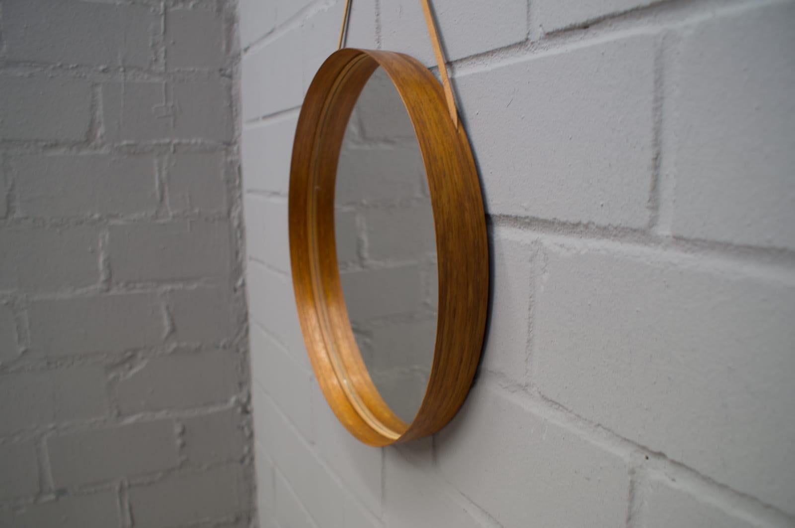 Mid-20th Century Wall Mirror in Teak Produced by Glass Mäster in Markaryd, Sweden 1960s For Sale