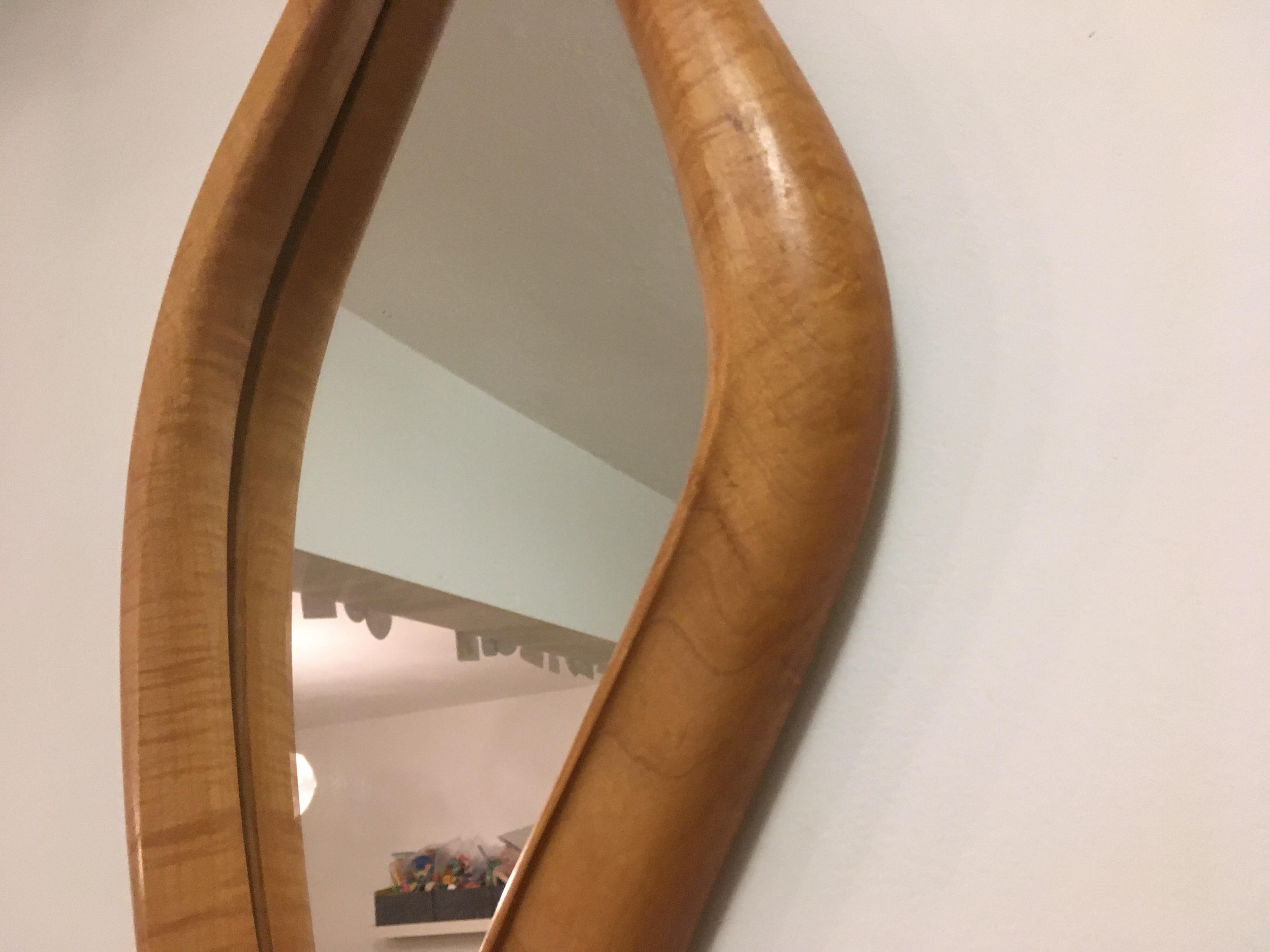 Midcentury Wall Mirror in the Style of Wendell Castle For Sale 3