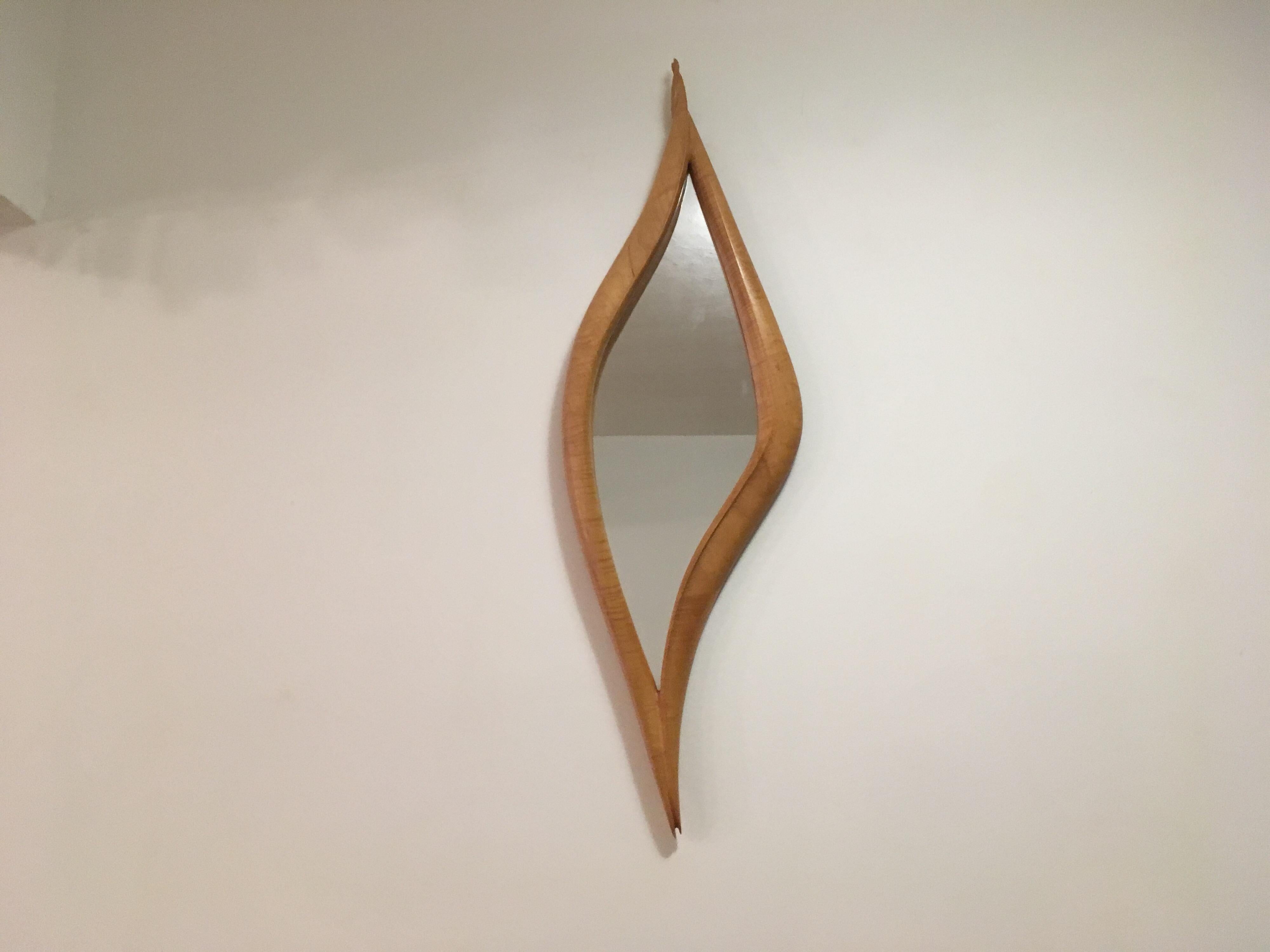 Midcentury Wall Mirror in the Style of Wendell Castle For Sale 4