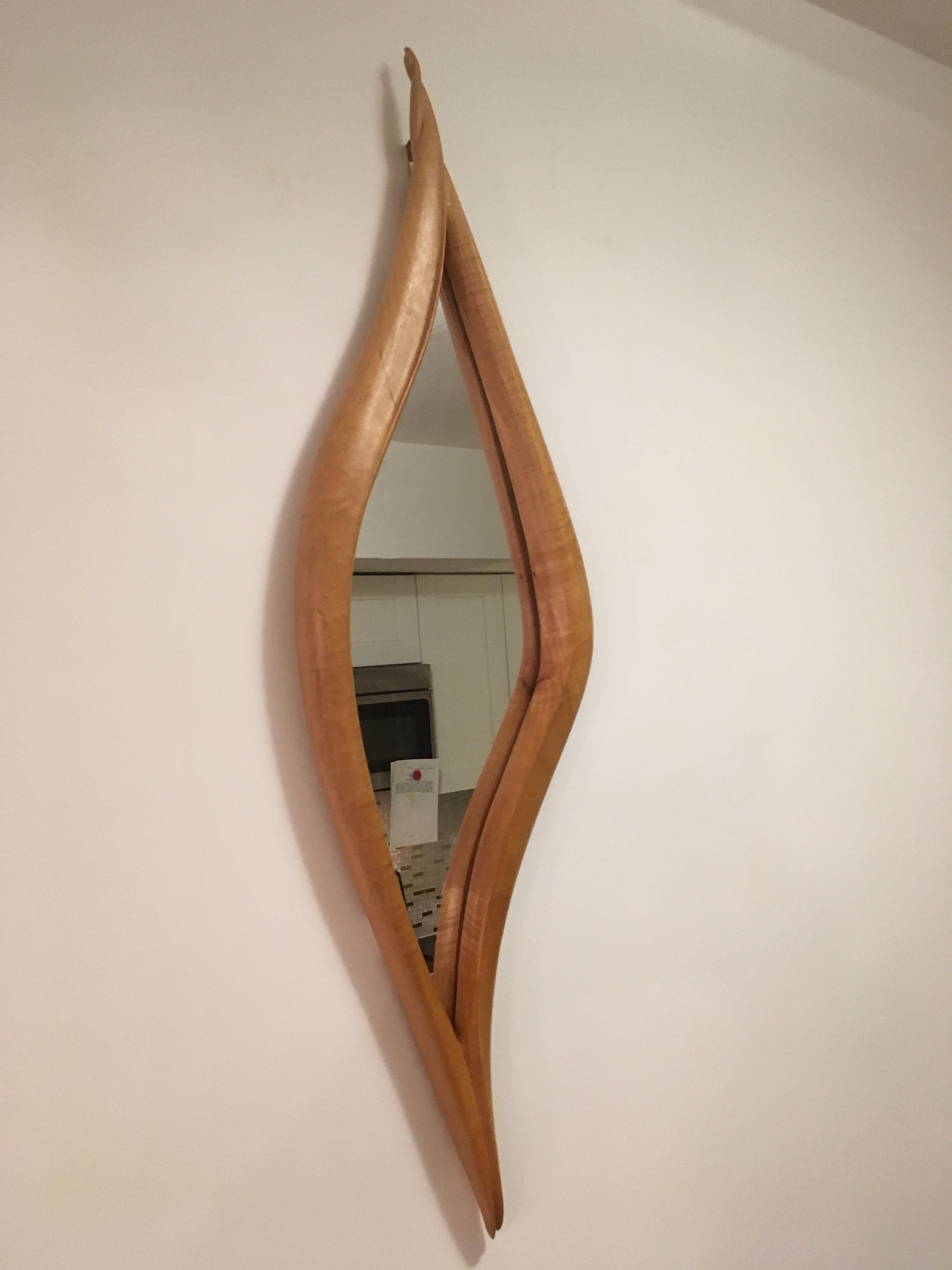 Midcentury Wall Mirror in the Style of Wendell Castle For Sale 5