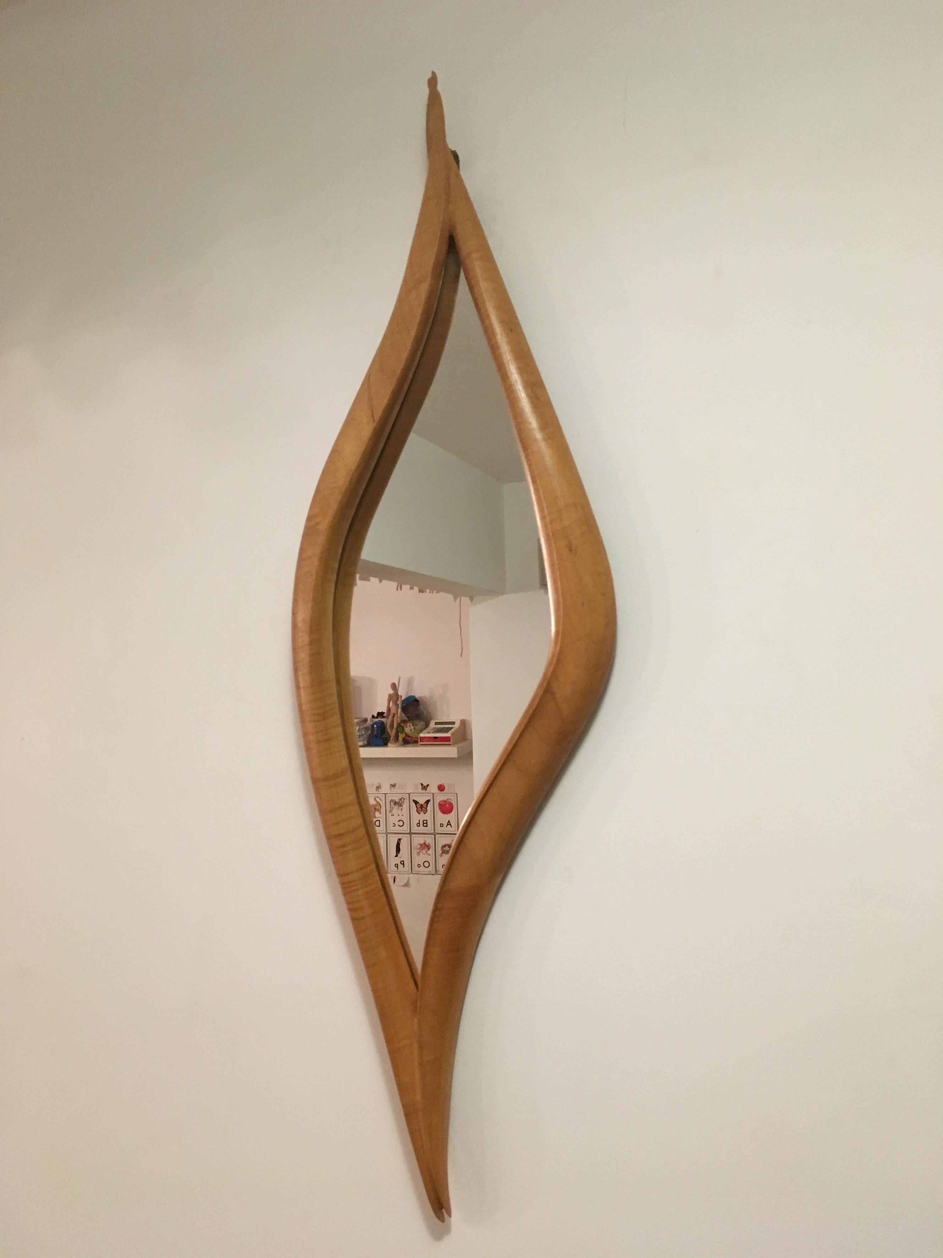 American Midcentury Wall Mirror in the Style of Wendell Castle For Sale