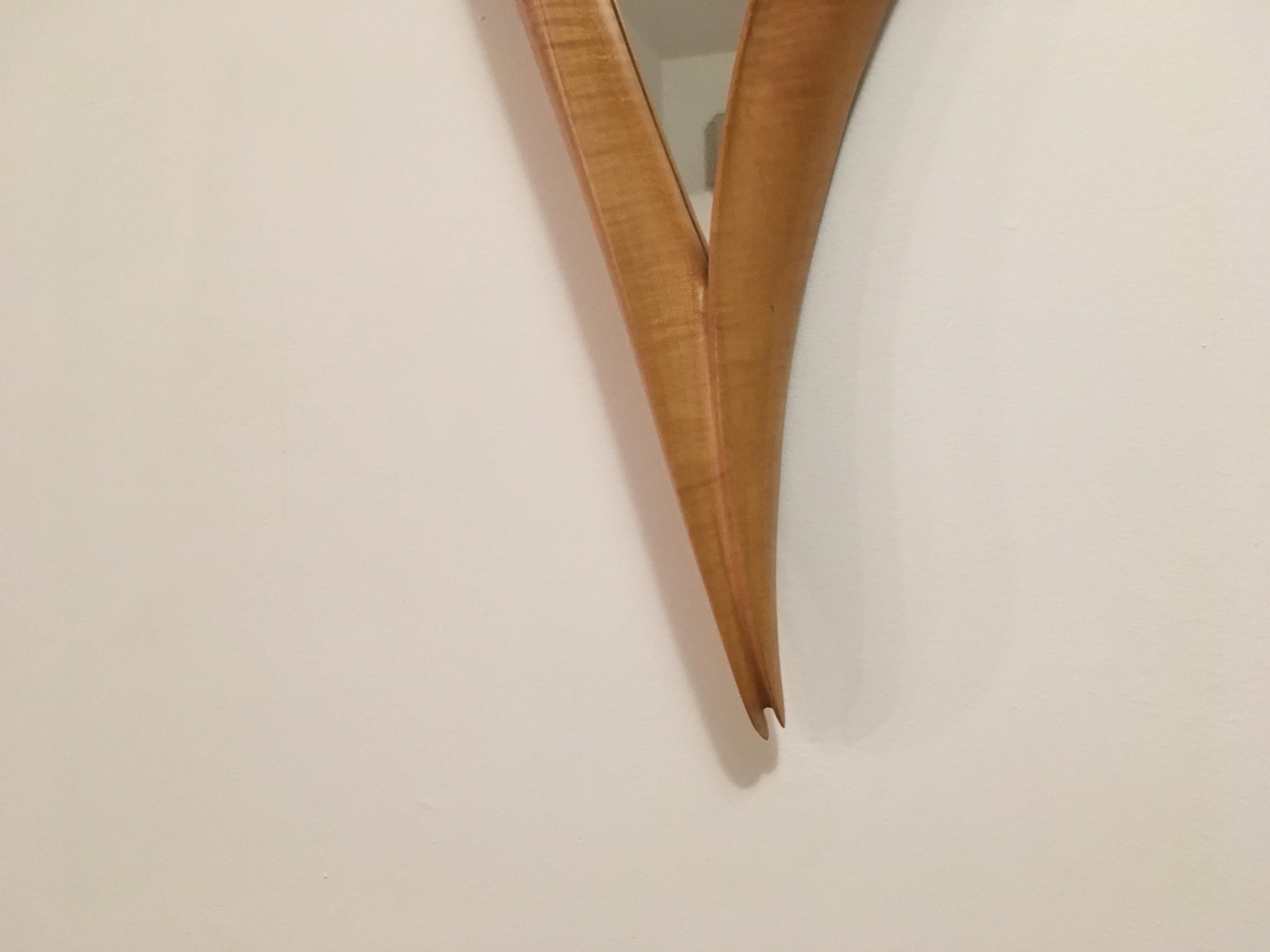 Midcentury Wall Mirror in the Style of Wendell Castle In Good Condition For Sale In Miami, FL