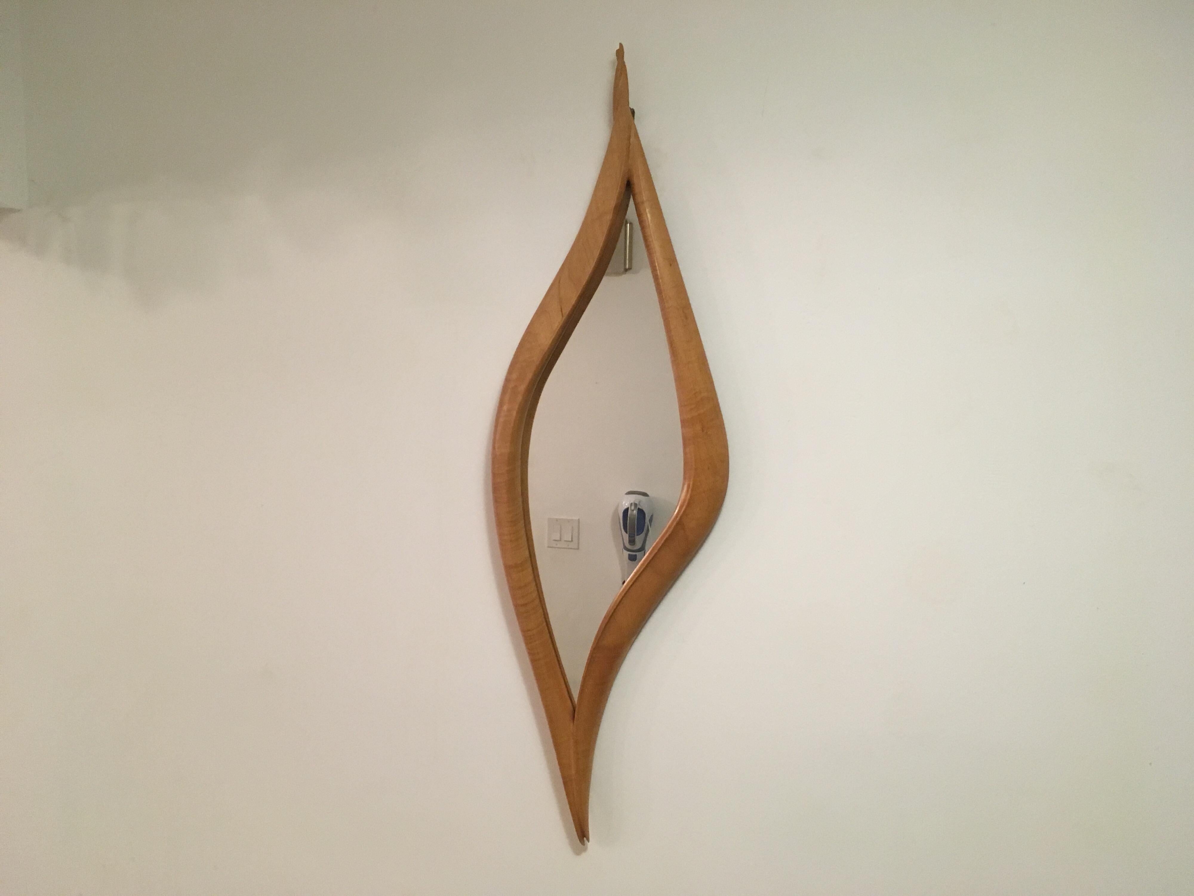 Midcentury Wall Mirror in the Style of Wendell Castle For Sale 1