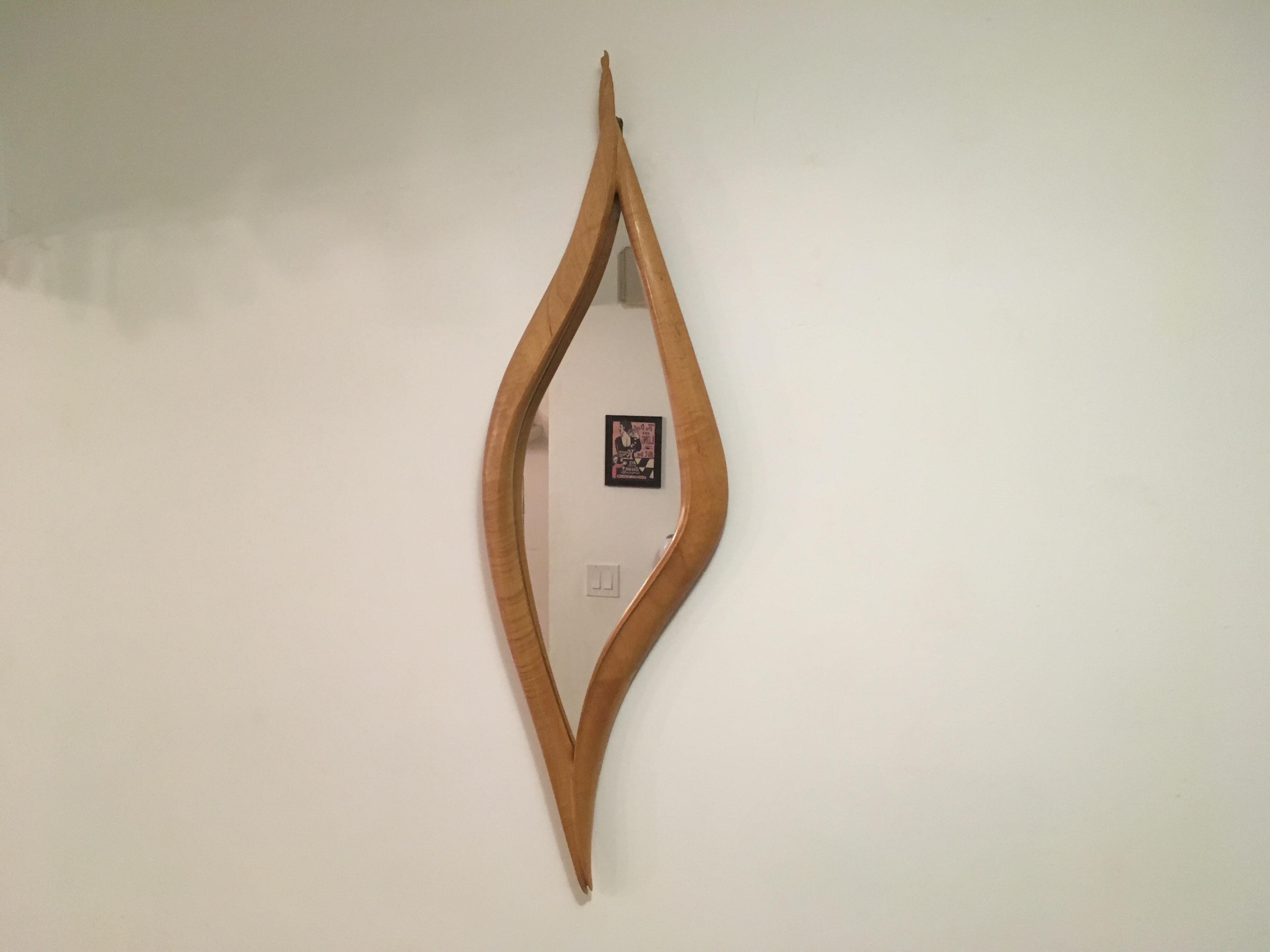Midcentury Wall Mirror in the Style of Wendell Castle For Sale 2