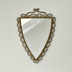 Wall Mirror in Wrought Iron Frame with Painted Finish, Italy