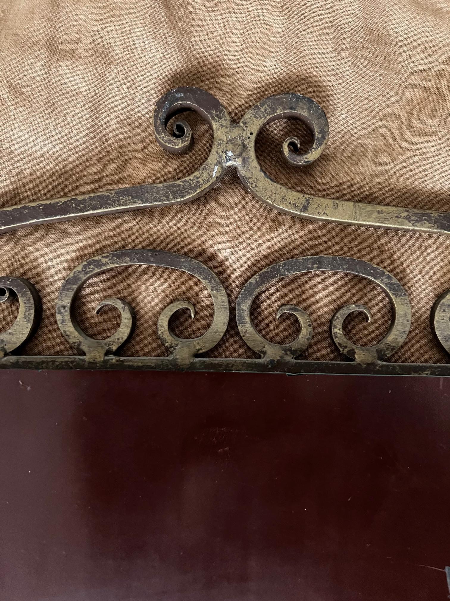 Wall Mirror in Wrought Iron Frame with Painted Finish, Italy For Sale 1