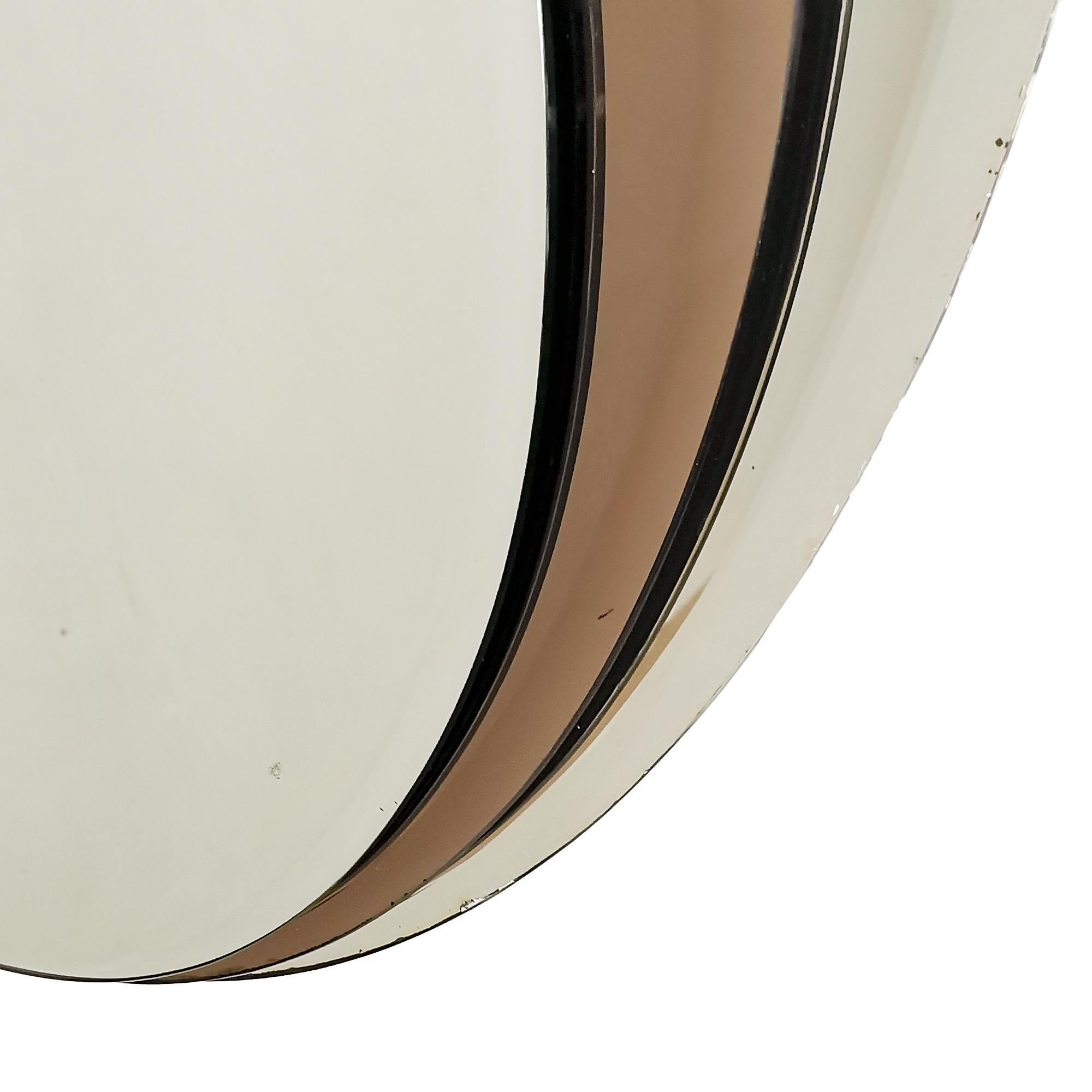 Italian Mid-Century Modern White and Bronzed Coloured Wall Mirror - Italy 1960 For Sale