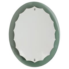 Mid-Century Modern Wall Mirror With Gray Back Glass - Italy