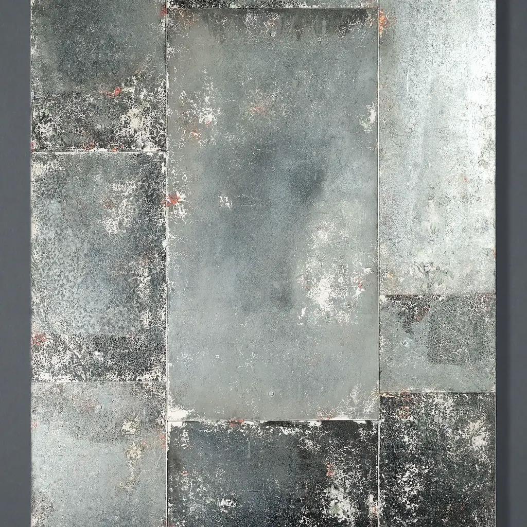 Bohème Miroir mural, grand format, verre oxydé, style années 1950 en vente