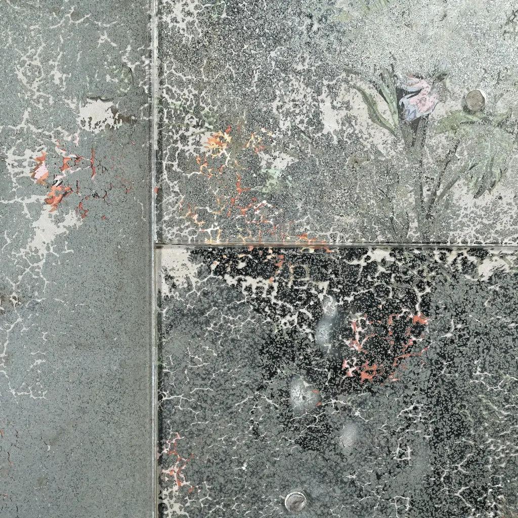 Fait main Miroir mural, grand format, verre oxydé, style années 1950 en vente