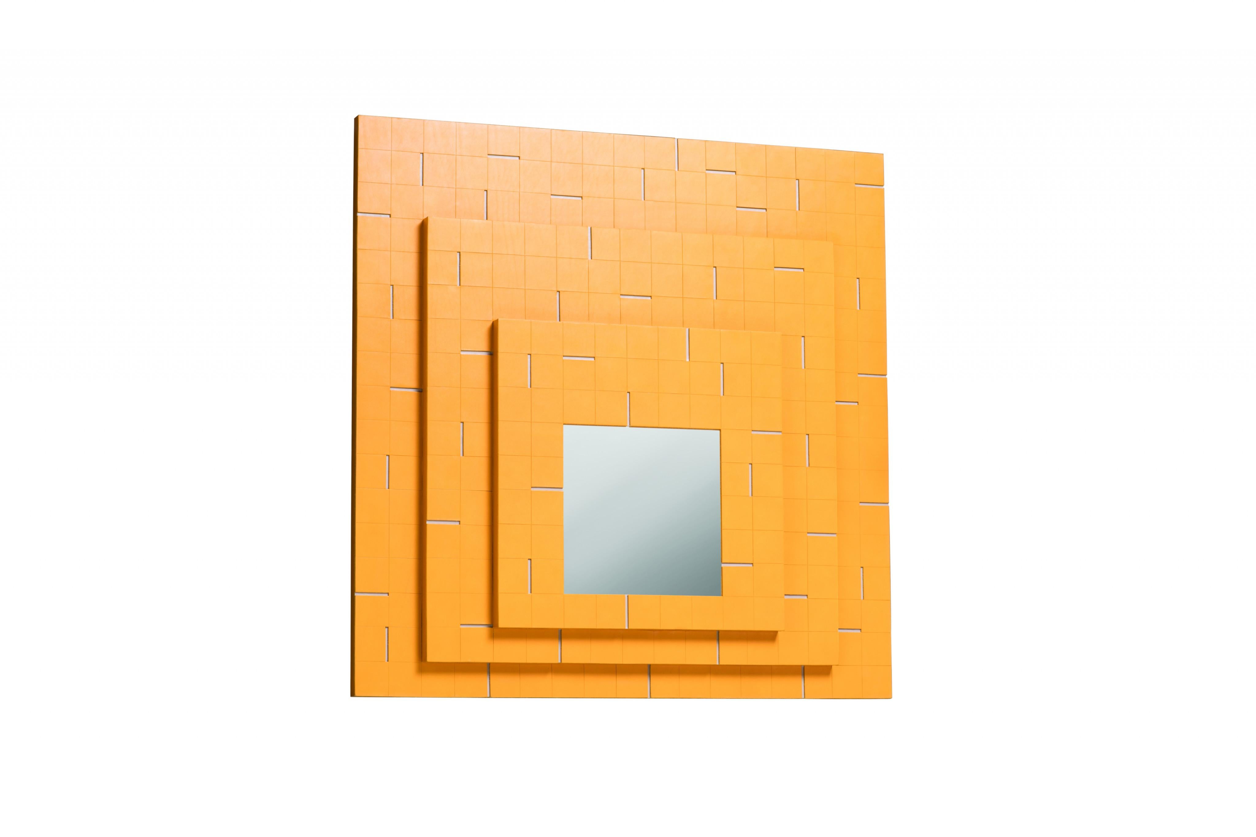 Atari Albers Mirror -- Stephane Parmentier x Giobagnara

Available only in saddle leather. See photo for recommended color combinations. Mirror itself measures 25x25 cm.

Embracing sleek designs and beautiful materials, the Stephane Parmentier