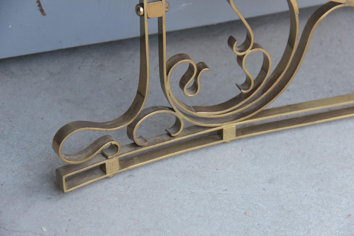Wall Mirror Made of Shaped Solid Brass and Hand-Worked French Design, 1950 For Sale 10