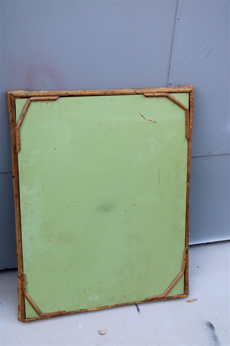Wall Mirror Midcentury Italian Design Solid Bamboo Minimal Vivai del Sud, 1960 For Sale 6