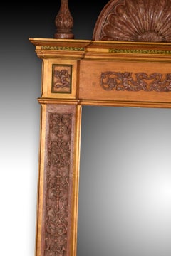 Wall mirror. Molded alabaster. 20th century, following Renaissance models.