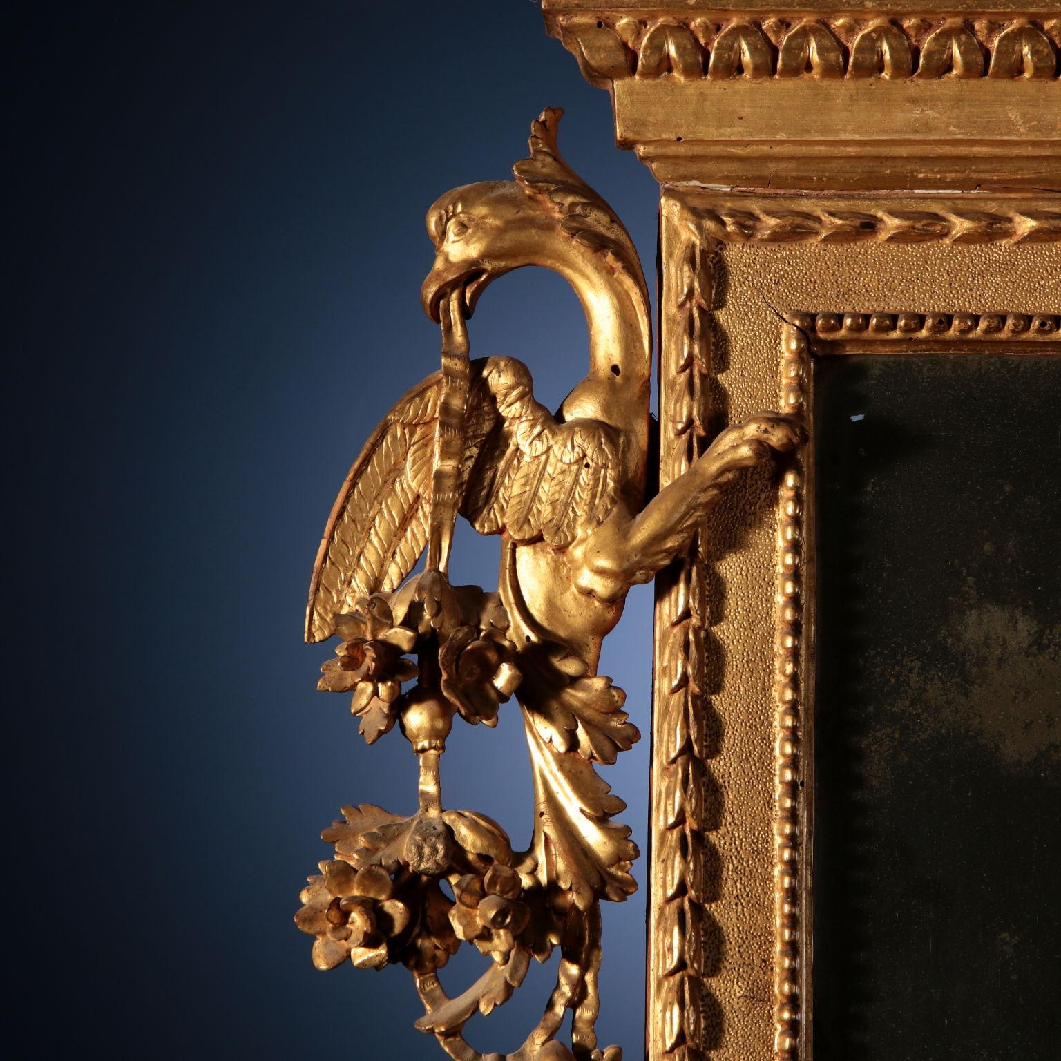 Wood Wall Mirror Neoclassical Florence