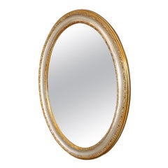 Espejo de Pared, Espejo Consola Moderno Ovalado, Antiguo Espejo Art Deco Francés Dorado