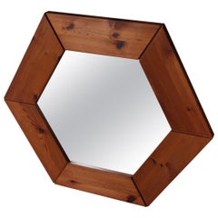 Wall Mirror, Pine, Sweden, 1970s