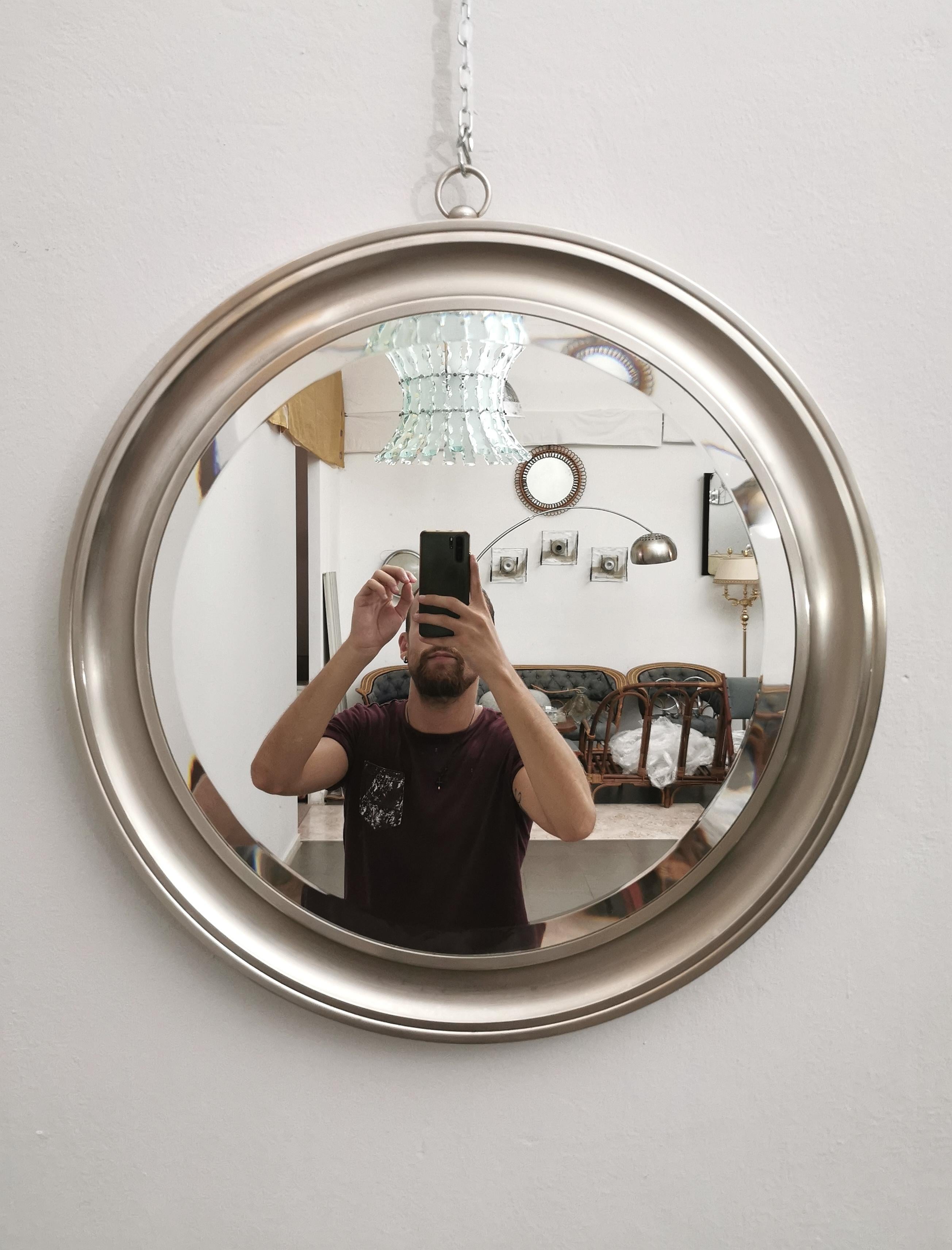 Wall Mirror Round Sergio Mazza for Artemide Metal Midcentury Italian Design 1960 4