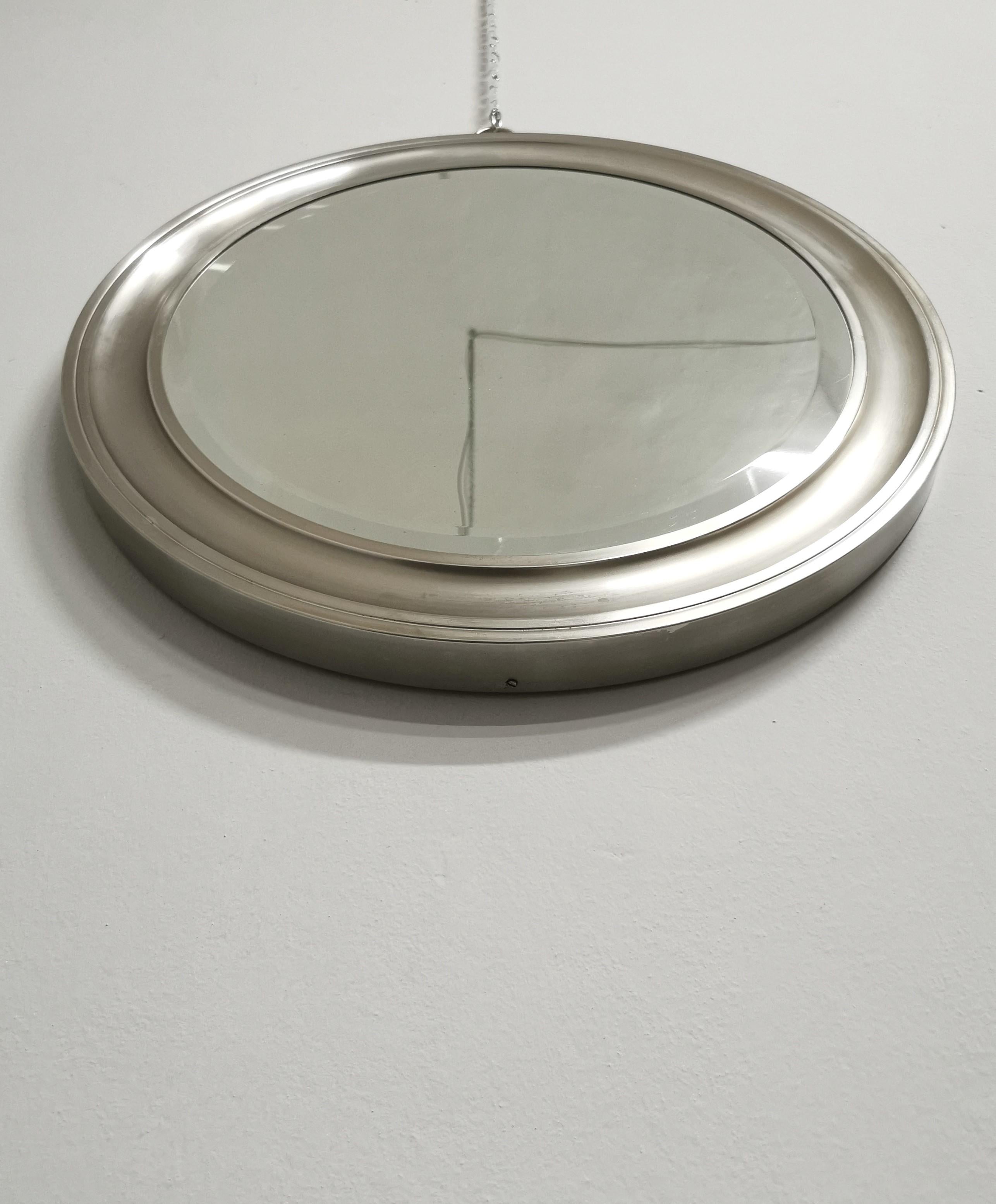 Wall Mirror Round Sergio Mazza for Artemide Metal Midcentury Italian Design 1960 1