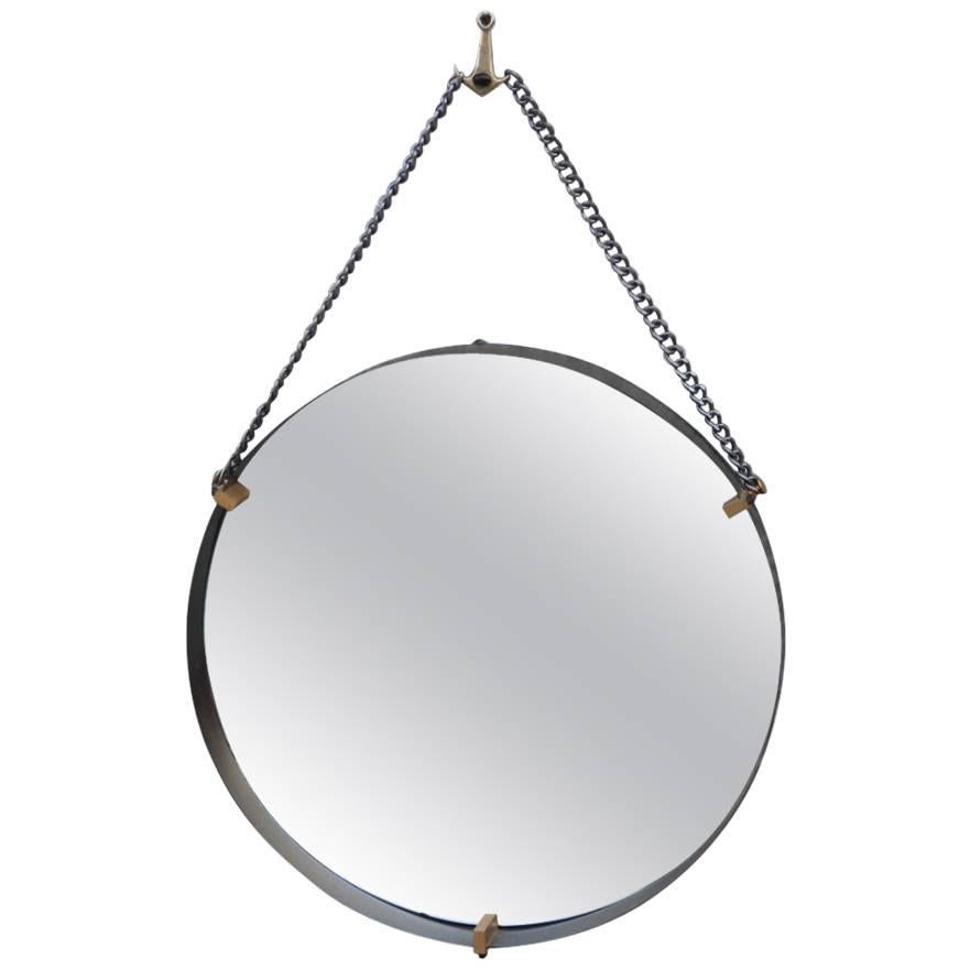Miroir mural Santambrogi & De Berti 1950s Italian Design Mid-century Modern Brass