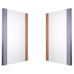 Wall Mirror, Smoked Mirrored Glass and Copper Mirrored Glass.