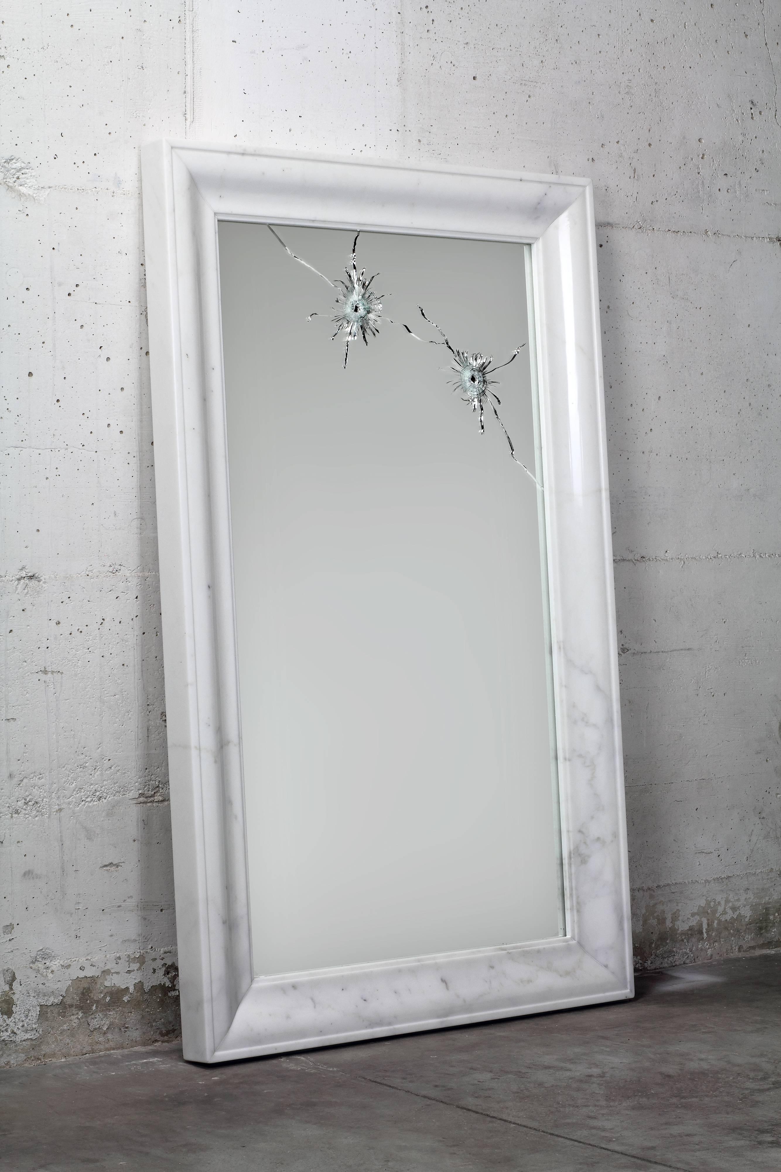 mirror with marble frame