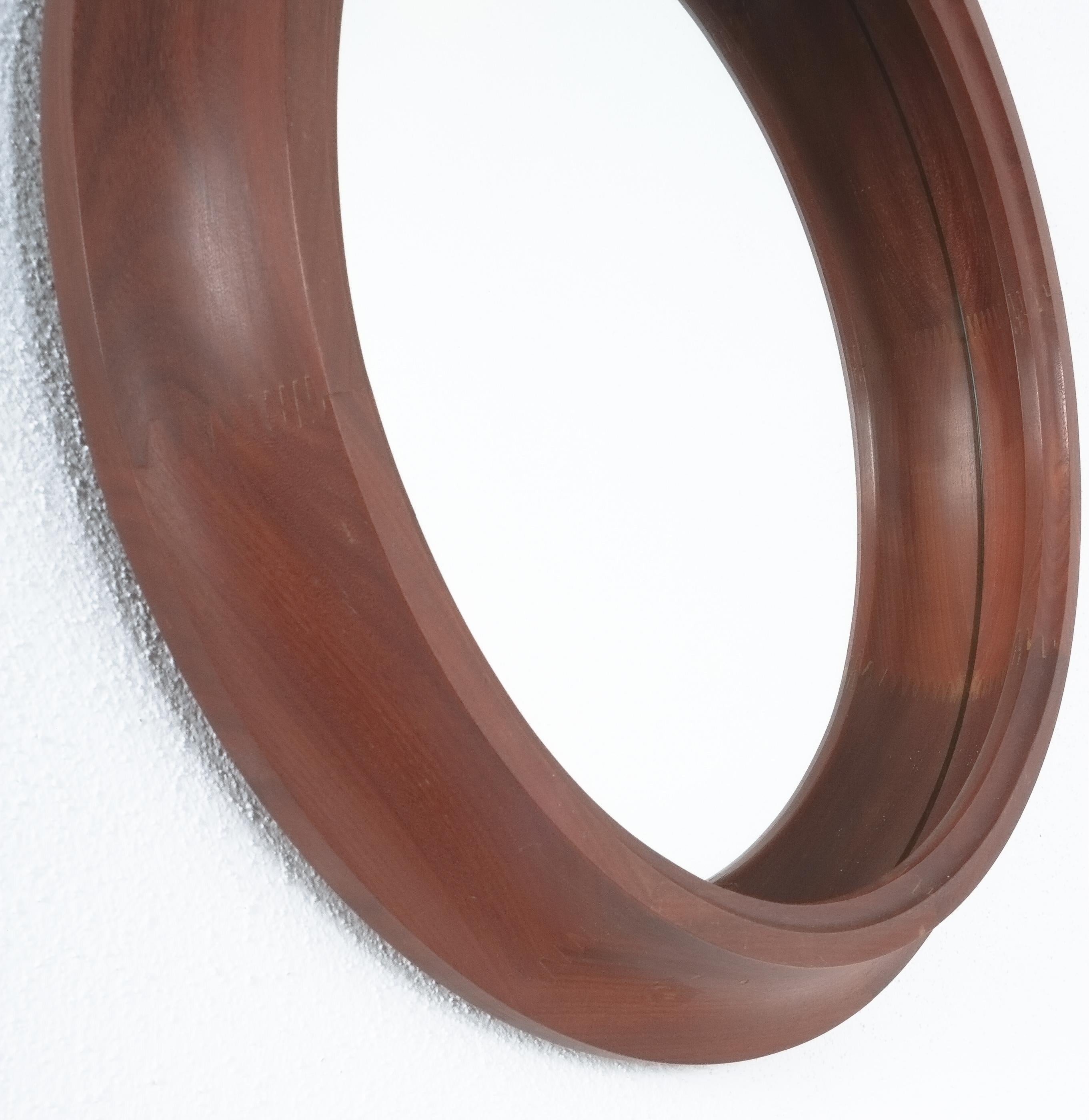 Espejo de Pared Nogal Madera Cuero, Mediados de Siglo, Italia mediados del siglo XX en venta