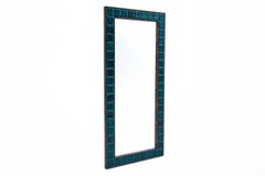 Wall Mirror with Blue Tiles, Denmark, 1960s