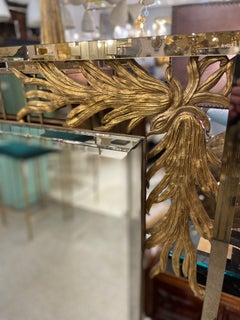 Wall Mirror with Bronze Decorations, Italy, 1970s