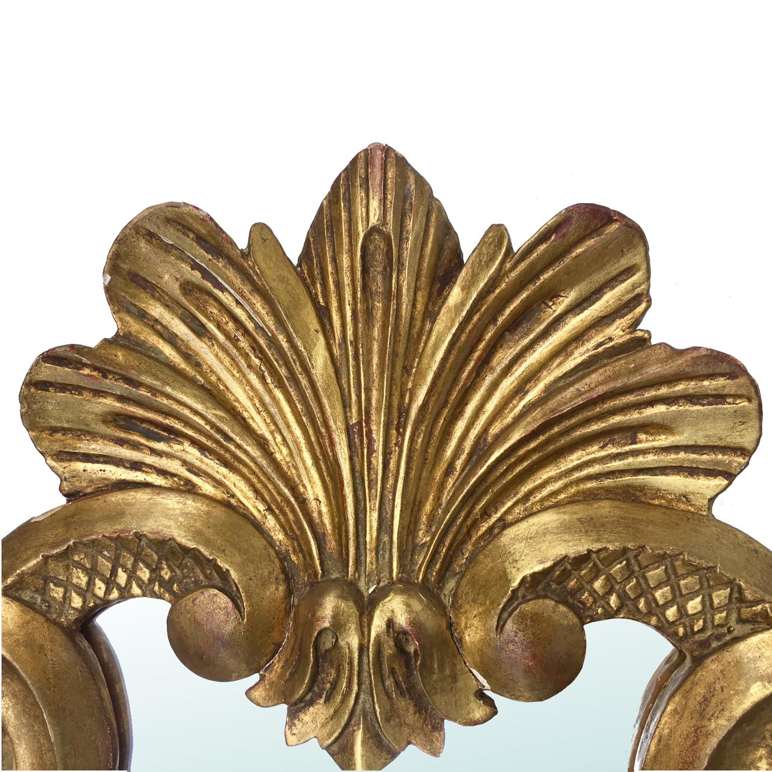 Contemporary Wall Mirror with Bullet Holes Hiding Colored Eyes in an Antique Gilded Frame For Sale
