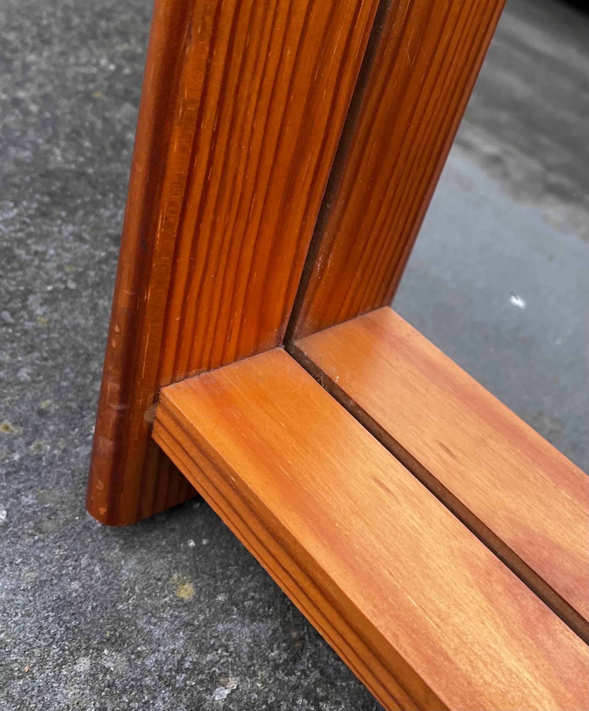 Wall Mirror with Deep Pine Frame in the style of  Charlotte Perriand, 1960's For Sale 5