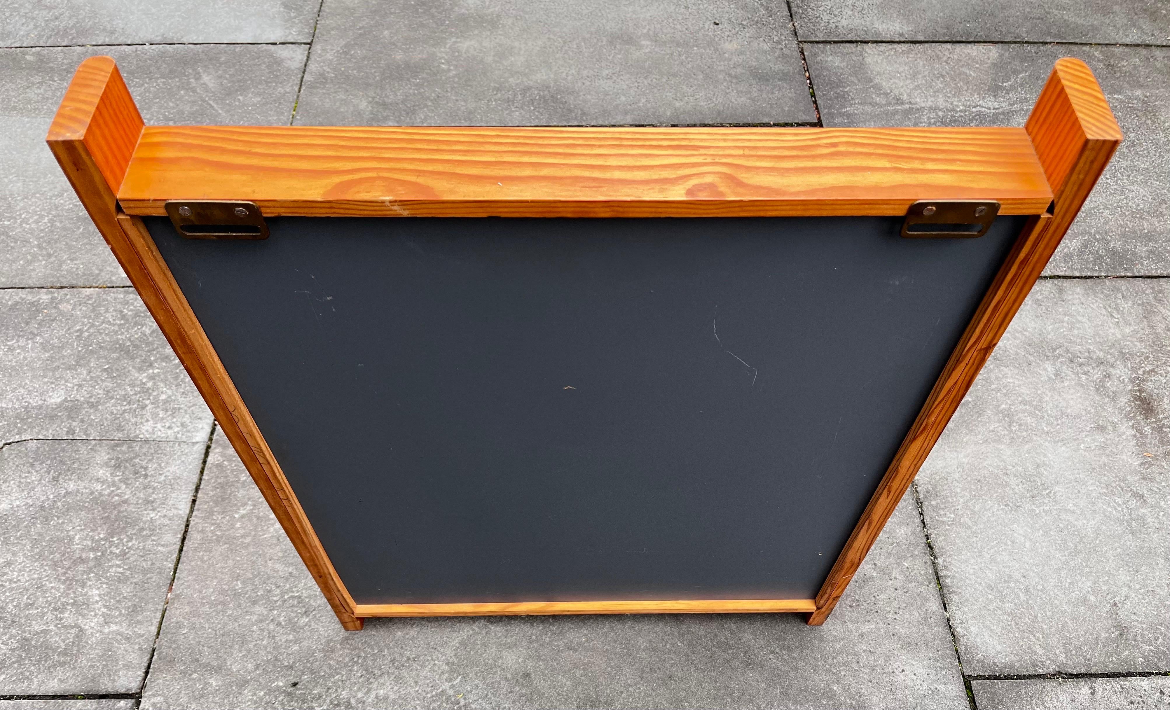 Wall Mirror with Deep Pine Frame in the style of  Charlotte Perriand, 1960's For Sale 8