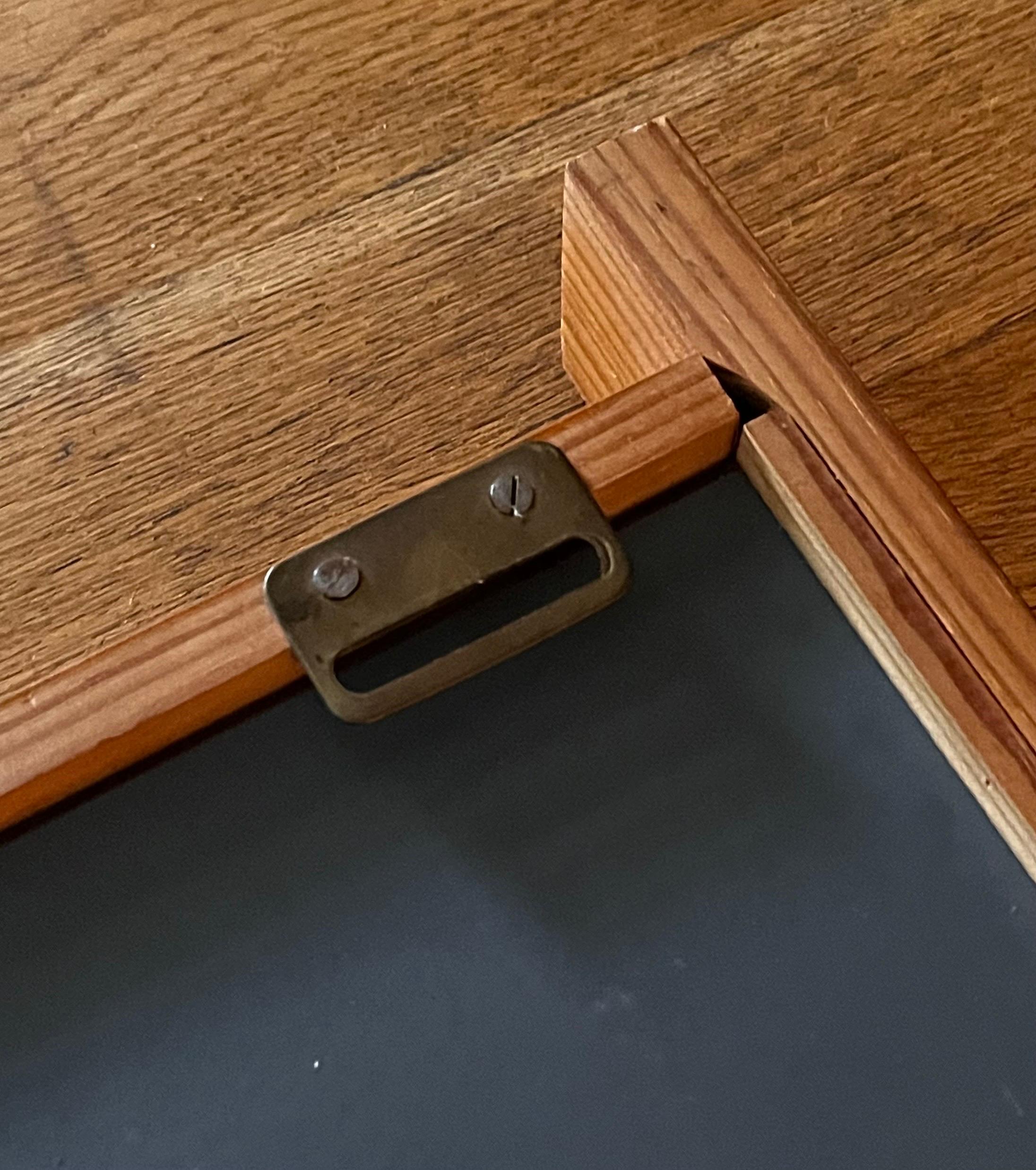 Wall Mirror with Deep Pine Frame in the style of  Charlotte Perriand, 1960's For Sale 11